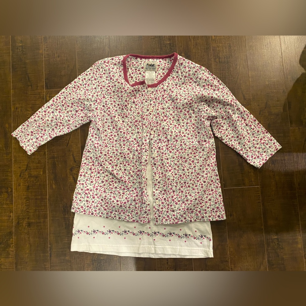 Women’s Vintage Northern Reflections‎ Two Piece Top Set Floral Print Size Medium
